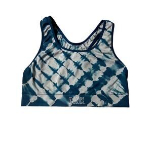 Pink Sports Bra Women's Size Large Tie Dye Seamless Lightly Lined Bralette